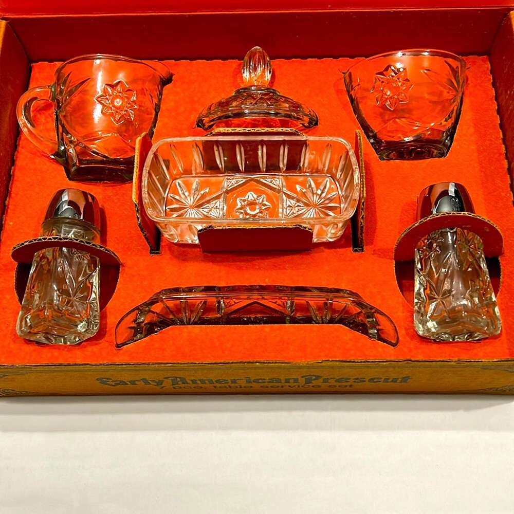 Vintage Early American Prescut, 7 piece Service Set, Anchor