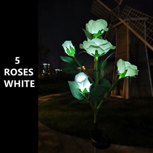 2 Packs Solar Power Rose Flower Lights Outdoor Garden Landscape Yard Lamp Decor - Picture 9 of 23