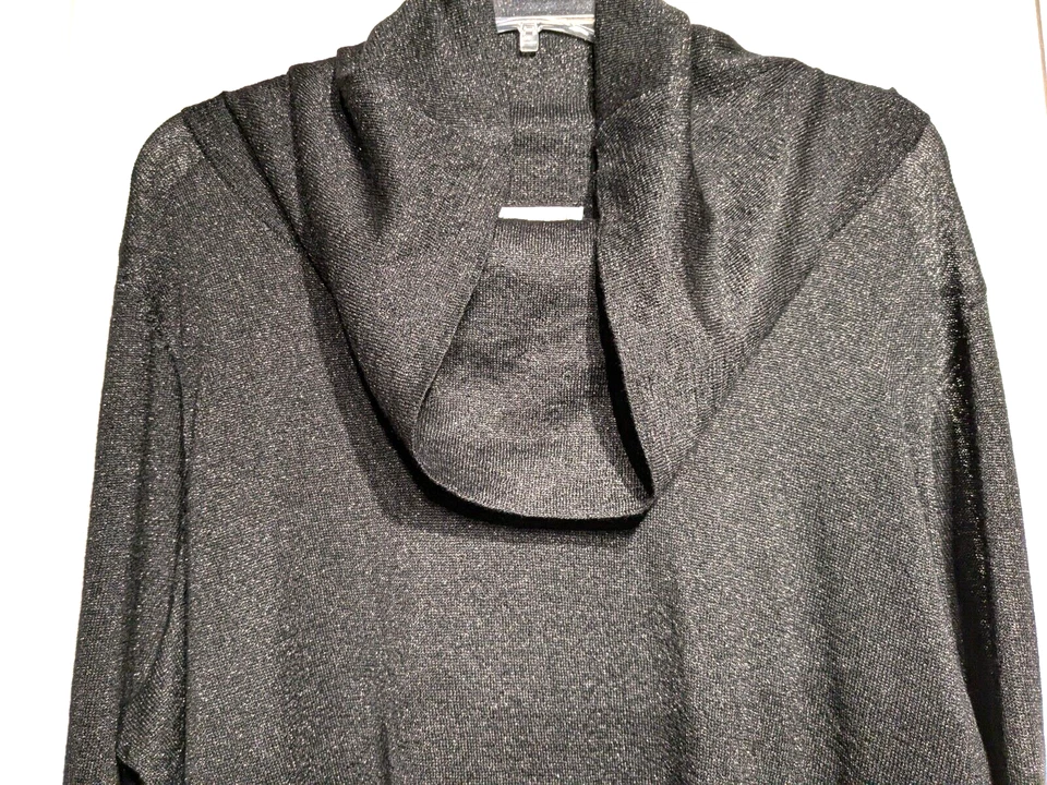 Coldwater Creek Womens Sz: 3X (24) Metallic Knit Cowl Neck Top Lightweight Sheer - Image 3 of 4