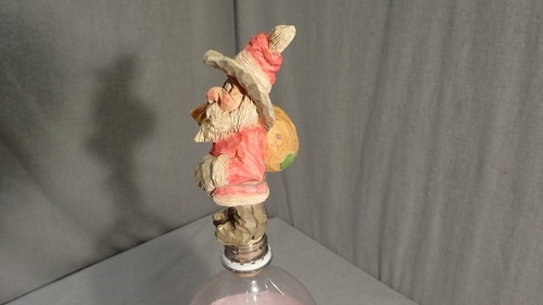 Cowboy Santa Claus Hand Carved Wood Cork Bottle Stopper - Original - Picture 2 of 5