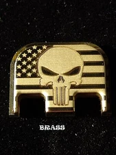 Rear Slide Back Plate Cover OR Magazine Base Fits All Glock, FLAG PUNISHER