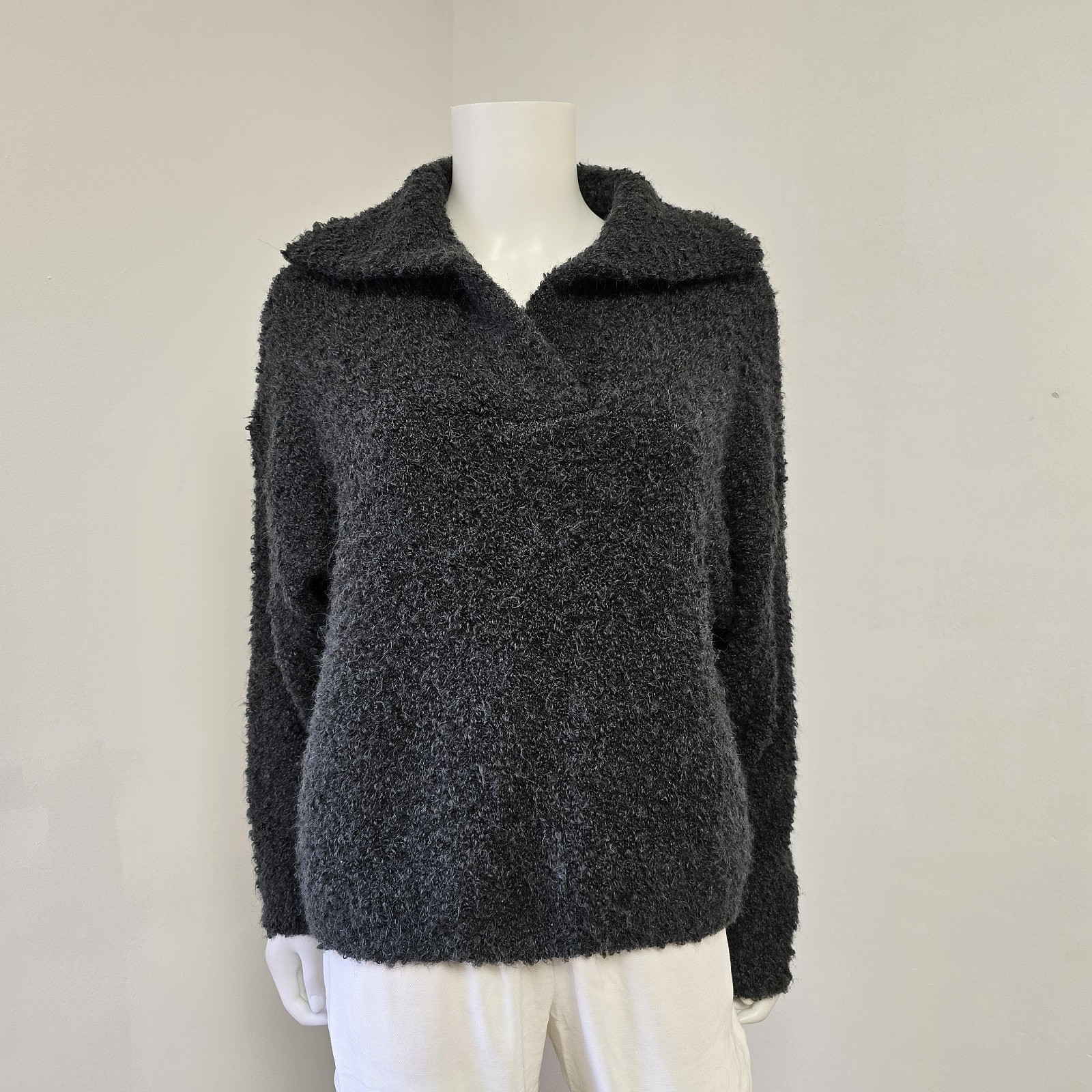 Universal Thread Size M Sweater Polo Collared Fuz… - image 1