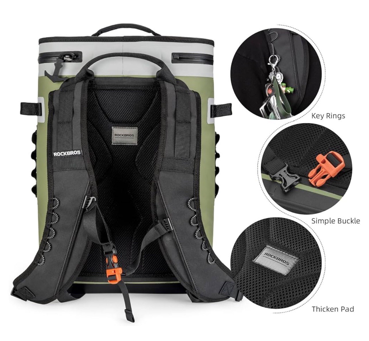 ROCKBROS Backpack Cooler LeakProof Soft Sided Cooler Waterproof