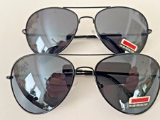 2 Pack Classic Aviator Style UV400 Sunglasses Black Metal Frame Black Lens 9.99