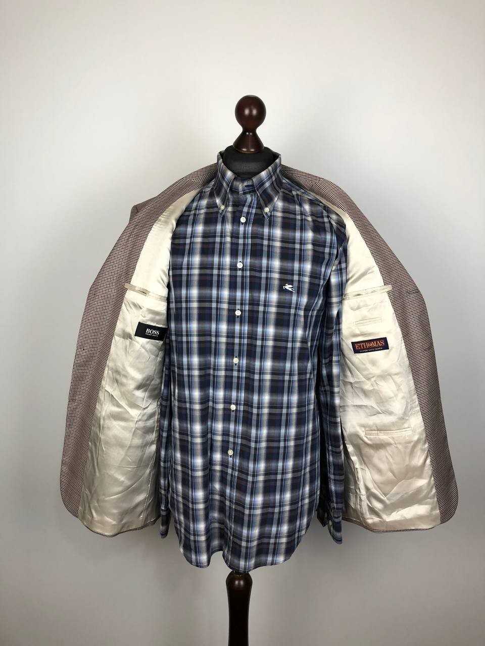 HUGO BOSS Classic Wool Blazer Jacket Check thumbnail 6