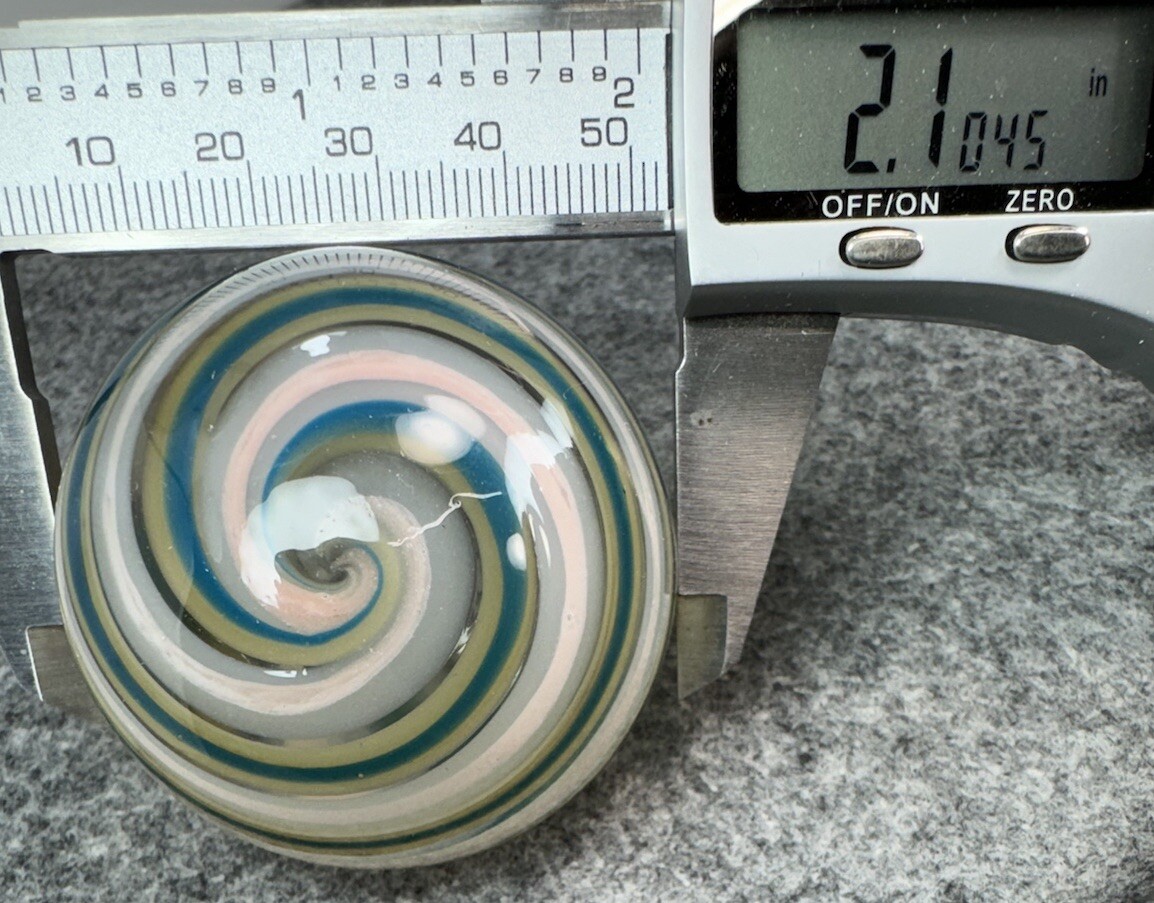 Handmade Borosilicate Glass Marble ( Pastel Corkscrew ) 2 inches + or