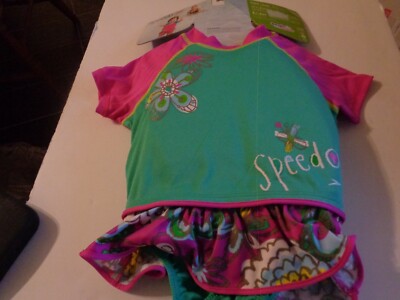 New Speedo Begin To Swim UV Flotation Suit  Girls Size S/M  Pink & Turquoise