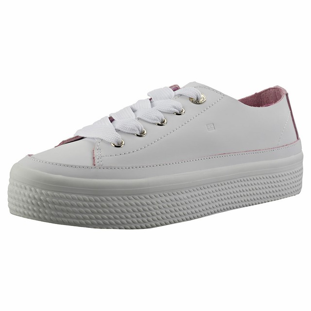 tommy hilfiger white platform trainers