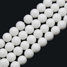 Porcelain White Jade Gemstone Round Beads for Jewelry Making 15" 6mm 8mm 10mm
