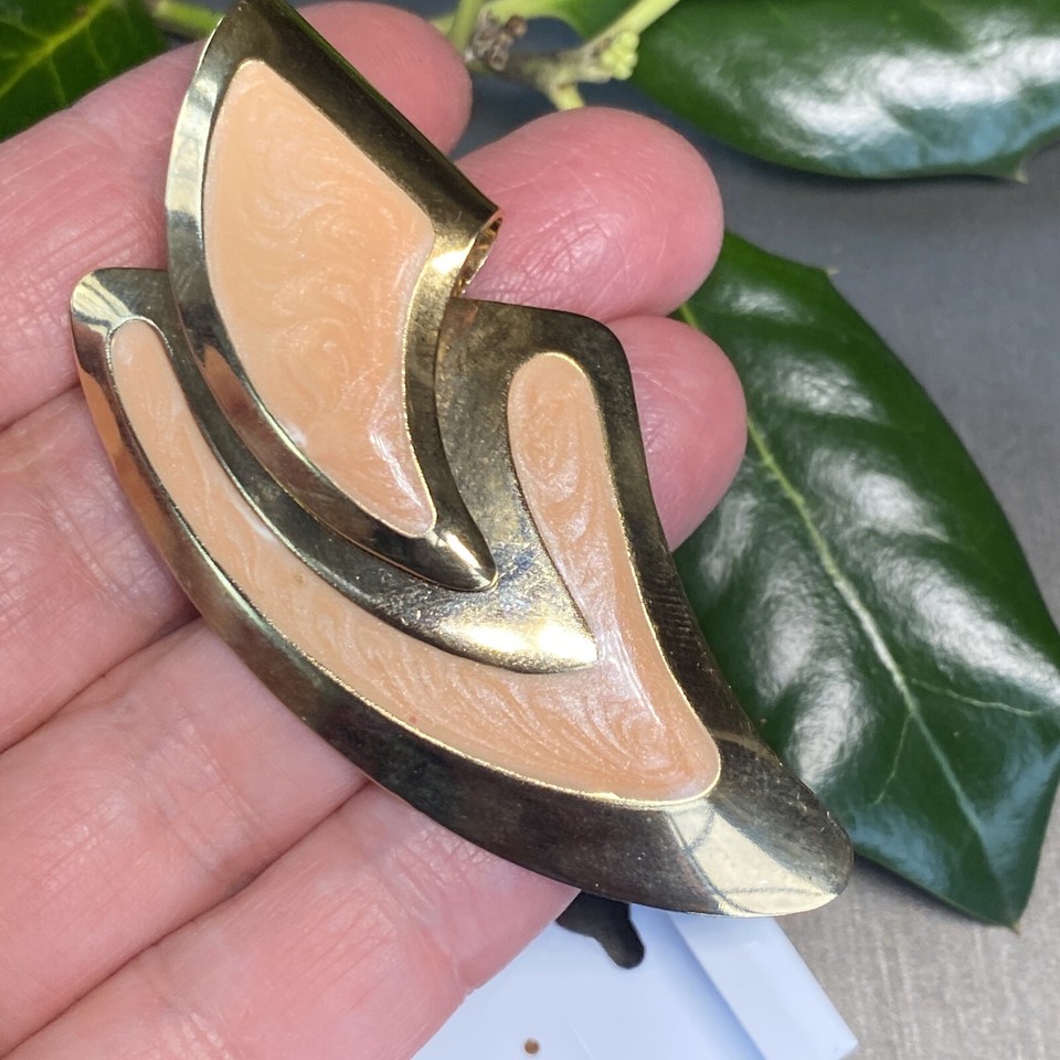 Vintage Statement Earrings Enamel Estate Jewelry Dangle Huge Bold Gold ...