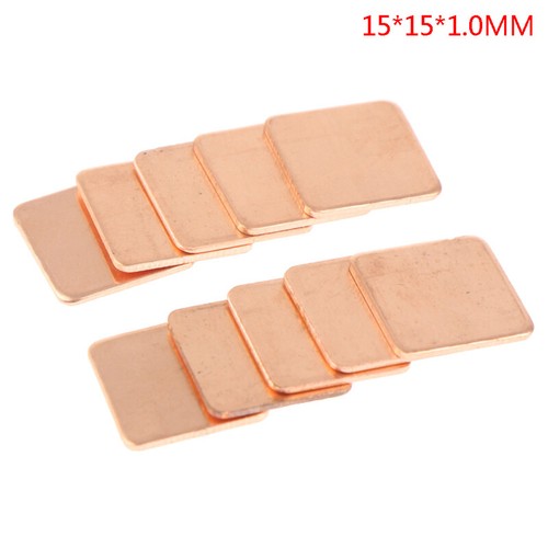 10pcs Thermal Pads 15x15mm Copper GPU Thermal Pads Copper Shim Heatsink LT WN - Afbeelding 15 van 15
