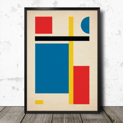 Bauhaus inspiriert geometrisch minimalistisch abstrakt Kunstdruck Poster #04