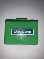 Vintage Green Plastic Jax Case - Jacks Game 1 Ball & 19 Jax