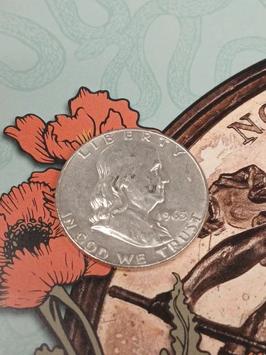 SILVER  FRANKLIN HALF DOLLAR 1963 D  UNC TP-5901