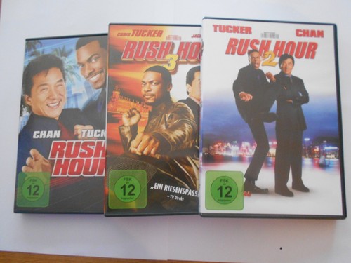 Nr. 104 : 3 DVD´s - RUSH HOUR + 1 + 2 - Darsteller : Tucker + Chan - FSK - 12