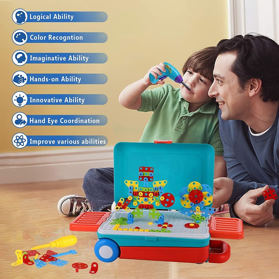 STEM Learning - Electric Drill Toy Kit for Kids - Mosaic/ Building ...