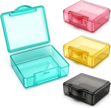 Small Pill Box 4 Pcs,Cute Travel Pill Organizer Case Mini Tiny Clear Plastic ...