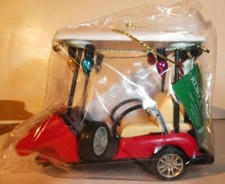 Kurt S. Adler Golf Cart with Wreath Ornament-NEW