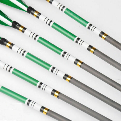 6Pcs 31''SP500 Carbon Arrows Real Turkey Feather Hides Hunting Shooting Archery - Picture 6 of 11