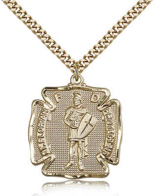 Saint Florian Medal For Men - Gold Filled Necklace On 24 Chain - 30 Day ...