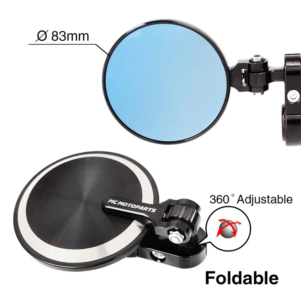 Espejos retrovisores de extremo de barra CNC universales - para Ducati Hypermotard, Diavel, Multistrada Foto 3 de 4