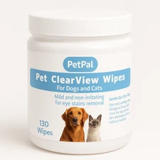 Tear Stain & Discharge Relief, Gentle Daily Eye Care for Dogs and Cats, 130 Pads