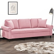 Sofa 3-Sitzer Zierkissen Loungesofa Couch Wohnzimmersofa Schlafsofa Samt vidaXL