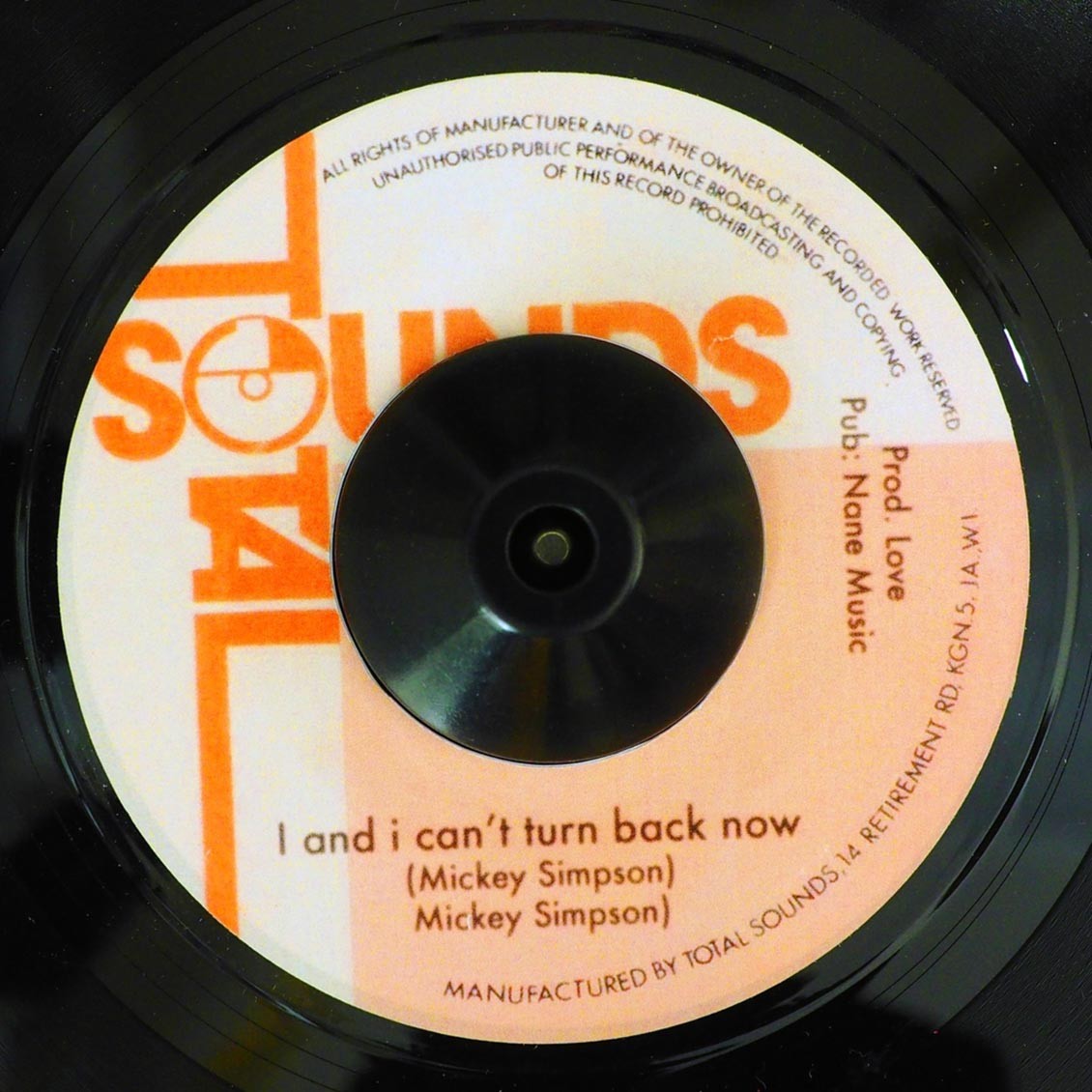 Mickey Simpson - I And I Can't Turn Back Now [New Vinyl 7"]