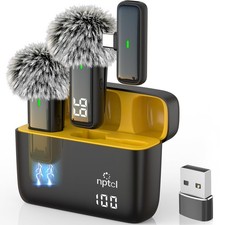 Wireless Lavalier Microphone iPhone 17 Noise Canceling USB Type C NPTCL 17/16/15