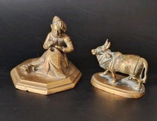 Antique Cast Bronze Figures Indian 19thc Miniatures Asian Metalware 