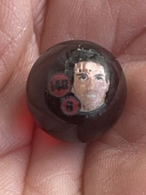 Marmor mit Gesicht & Zahlen in der Seite bernsteinfarben Glasmarmor 16 mm Durchmesser