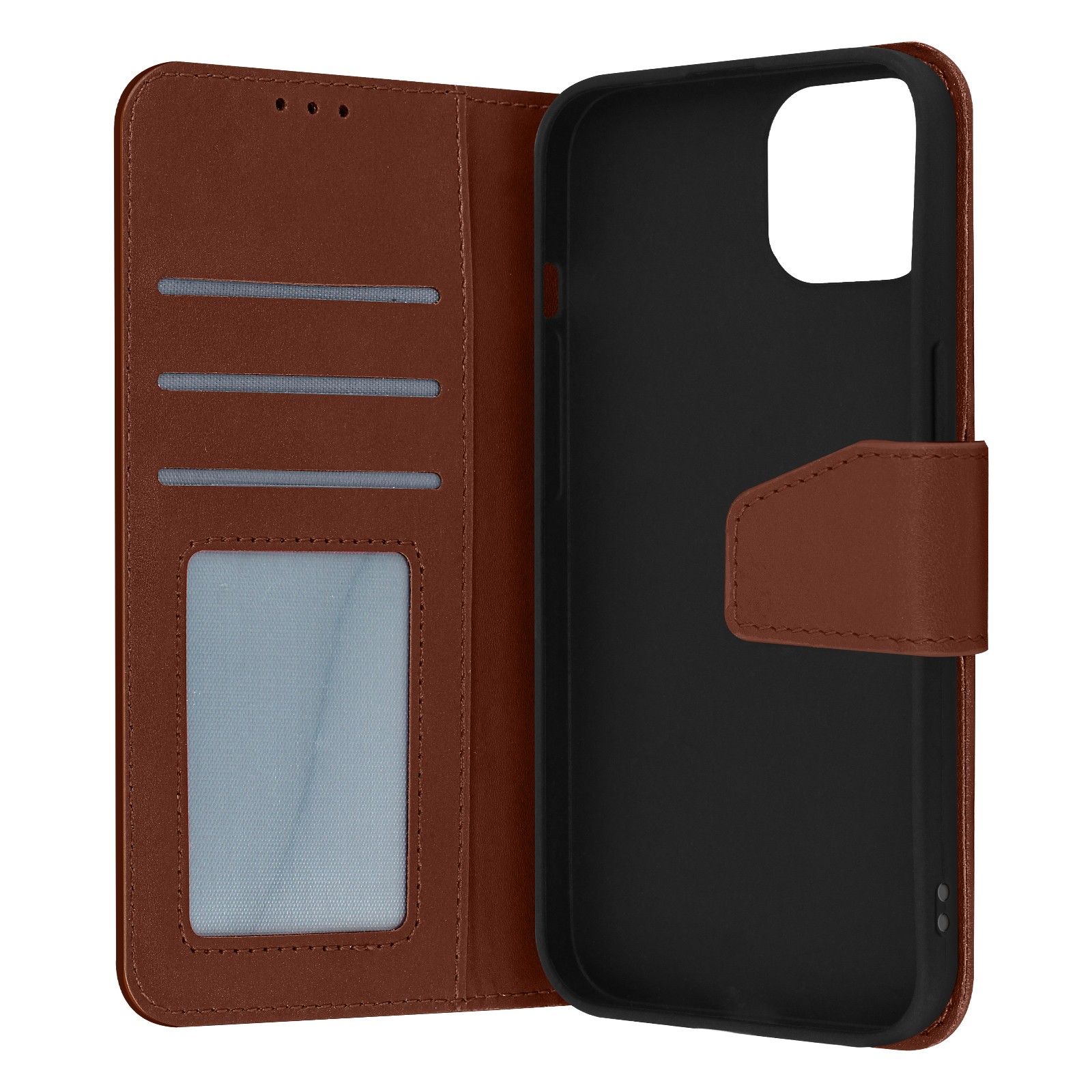 Coque en cuir premium marron pour iPhone 14 Pro finition artisanale