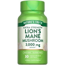 Lions Mane Extract 3000mg | 30 Softgels | Extra Strength | by Nature's Truth