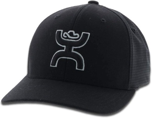 HOOEY Men's Ash Flexfit Fitted Hat Small-Medium, Black