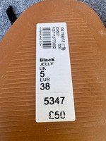 New River Island Women’s Black Ankle Strap Open Toe Block High Heel UK5 EU38