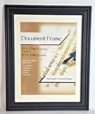 Picture Frame Document Frame Black 10" x 13" Matted to 8 1/2" x 11" - LOT OF 8