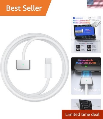Lightweight USB-C to Magnetic 3 Cable 6.6ft - Secure 140W Charging for MacBook