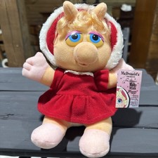 NWT Jim Henson Muppet Baby Miss Piggy 11   McDonald  s Plush 1987 Christmas Dress