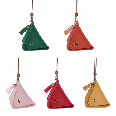 Zongzi Shape Key Bag Leather Purse for Women Girl Soft Small Change Wallet