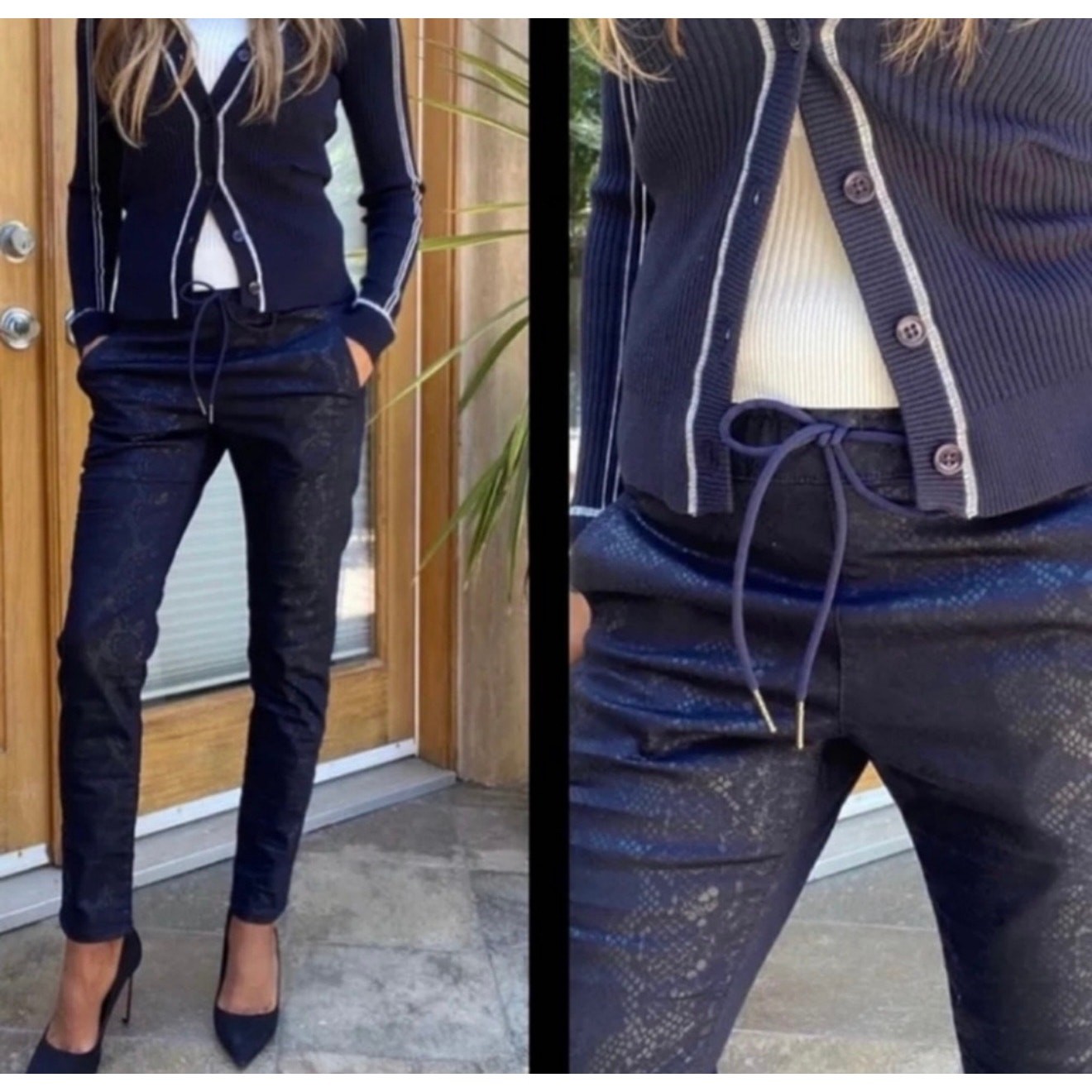 Flog Bevy Flog Shely Drawstring Python Snake Prin… - image 1