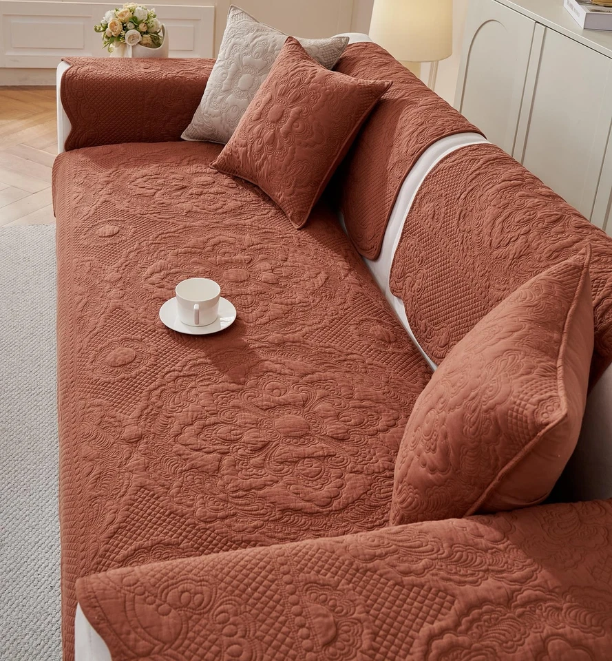 Funda de sofá acolchada de algodón boho suave bordada antideslizante cama para perros... Foto 4 de 4