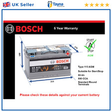 AGM Car Battery fits MERCEDES E220D A180 E220 GLA180 A180D Stop Start