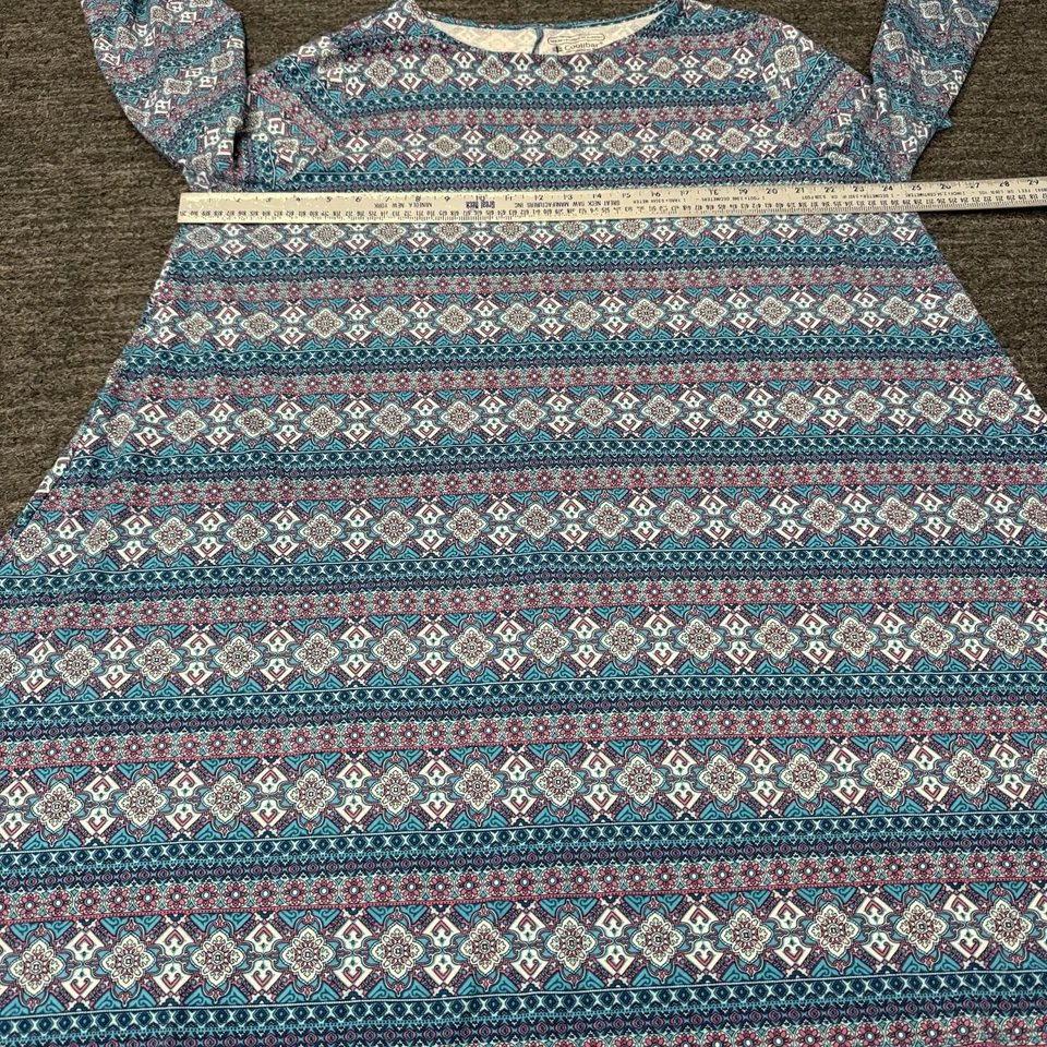 Vestido Coolibar Mujer 2XL XXL Azul Funda Geométrica Bambú Midi UPF 50 Playa Foto 3 de 4