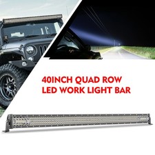 For 2018+ Jeep Wrangler JK JL 40" LED Work LIGHT BAR Quad Row Combo Offroad 42"