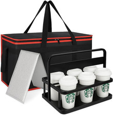Cooler Insulated Food Delivery Bag & Drink Carrier with Hard Bottom, Xxx-Large P