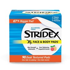 Stridex XL Face Body Pads, Exfoliating 90 Count Pack of 1 , No Color