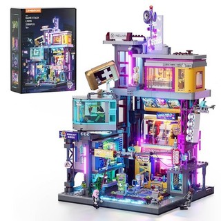 LUMBRICKS 17005 2580 Piece Cyberpunk Neon City Building Bricks Set Z03