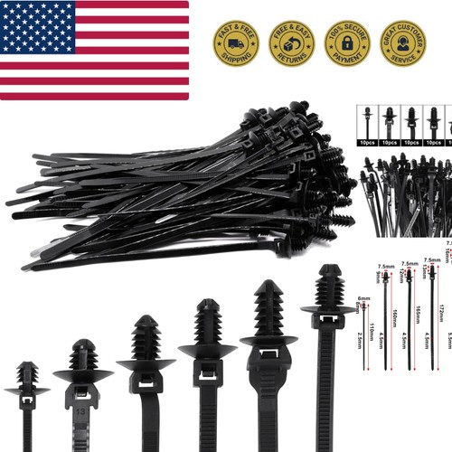 Lot De 120 Attaches Câbles VAGURFO - Serre-Câbles Nylon Pour Voiture & Bureau - Noir