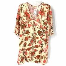 Size LARGE Cream Pink Floral Dress