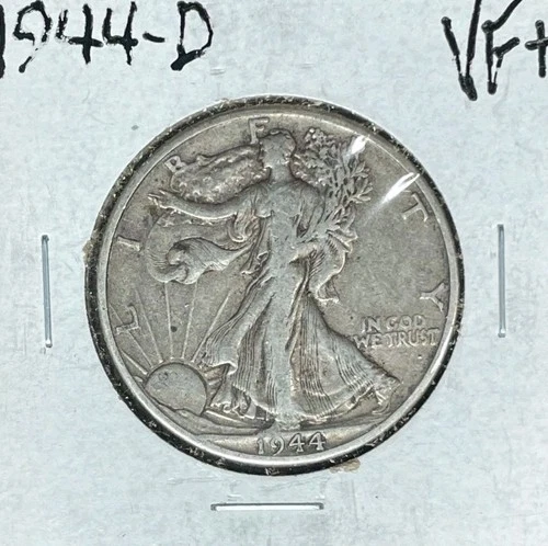1944-D  WALKING LIBERTY SILVER HALF DOLLAR ~  VF+ ~NICE COIN ~90% SILVER